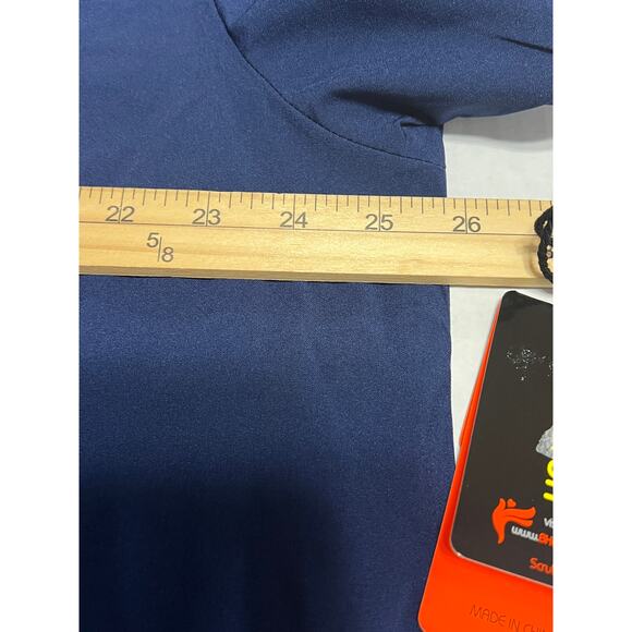 Beverly Hills Uniforms Work Medical Scrub Top Blue Stretch Men Women 2XL New - Picture 8 of 8